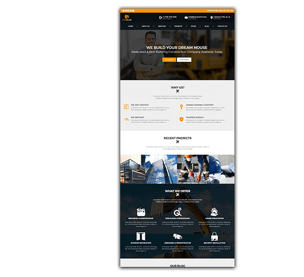 wordpress theme for building company