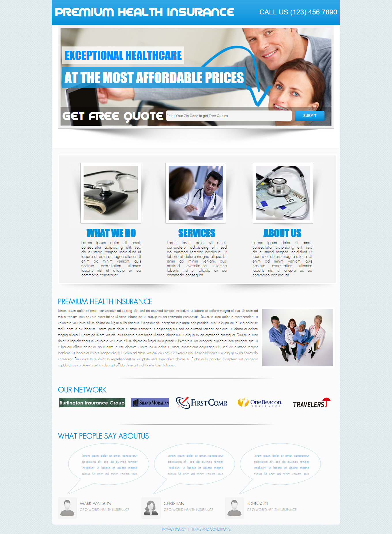 health insurance html template An elegant and smart Health Insurance HTML Template